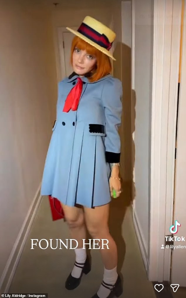 Lily poked fun at her ex-husband David 's 'mistress' on Friday when she dressed up as children's book character, Madeline