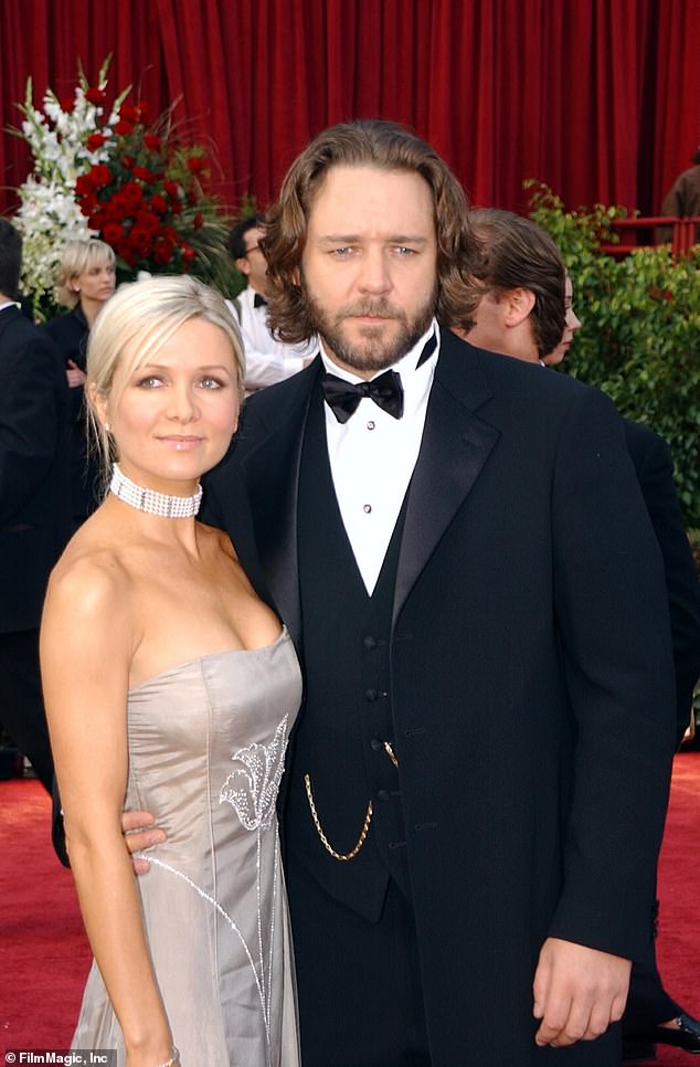 Crowe said that he will never re-marry. Pictured: Russell with his ex wife Danielle Spencer on the red carpet for the Oscars in 2002