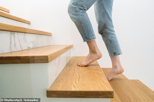 NHS guidelines advise patients with high blood pressure to aim for at least 150 minutes of moderate exercise a week - and taking the stairs can help achieve that