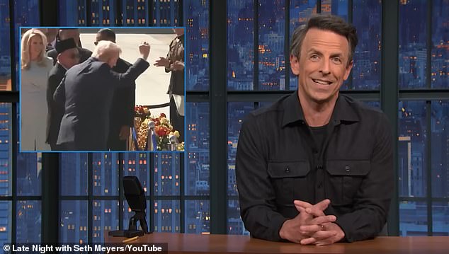 Meyers joked about Trump's trip through Asia on his show Thursday