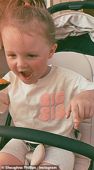 She also shared a sweet video of her daughter Lucia wearing a t-shirt saying 'Big Sis'