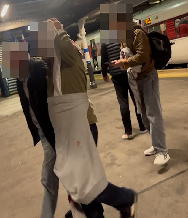 He was assisted by another elderly passenger while one person could be heard shouting 'is he ok'