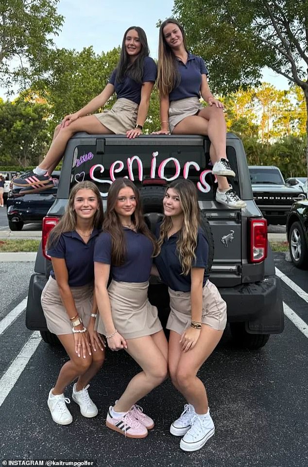 Kai Trump celebrating the beginning of senior year with her friends