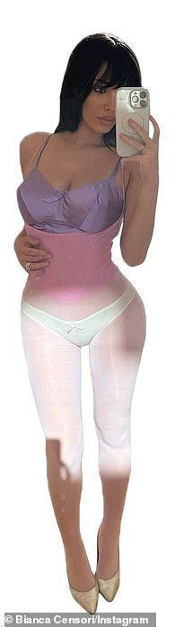 The fame-hungry exhibitionist opted to take the pictures herself with her cell phone in a mirror