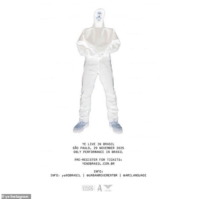 West is next scheduled to perform live on November 29 in São Paulo, Brazil
