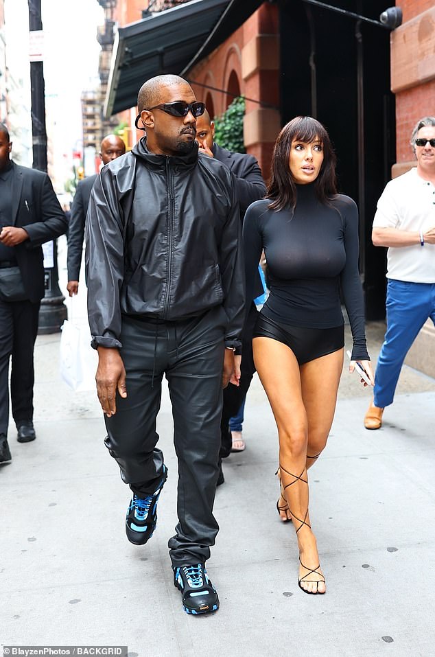 A source close to the couple told Radar Online last week: 'Kanye (L, pictured June 21) sees this as his revenge play – he's determined to outdo Kim on every front. Bianca's brand is being crafted to mirror hers on purpose. It's designed to compete directly with everything Kim has created'