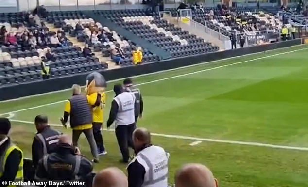 Sammy was however later spotted being thrown out by security guards ahead of kick-off