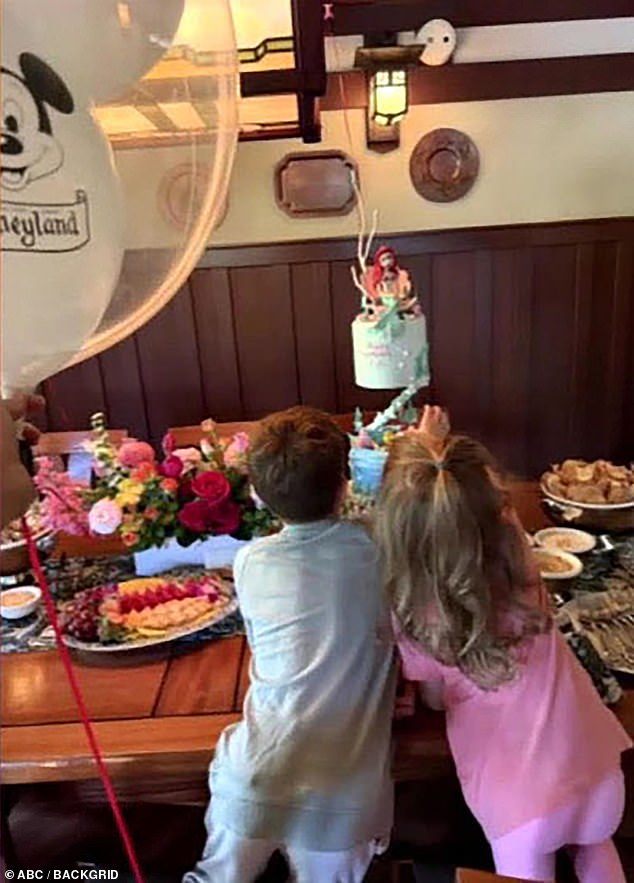 Meghan previously shared this sweet photograph of Princess Lilibet and Prince Archie (pictured together) enjoying their trip to Disneyland