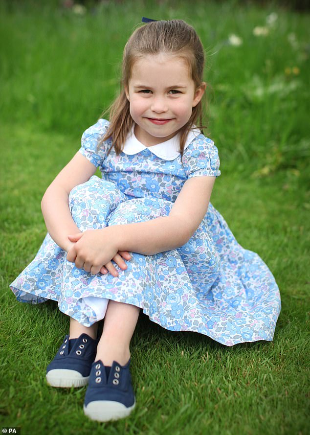 A sweet photo of Princess Charlotte taken by her mother, Kate, at Kensington Palace in April 2019, to mark her fourth birthday