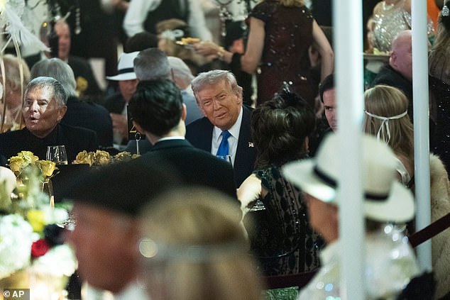 The president hosted a Great Gatsby bash for his MAGA pals at Mar-a-Lago on Friday, with the official theme of 'A little party never killed nobody,' referring to the song from the 2013 film adaption of the novel