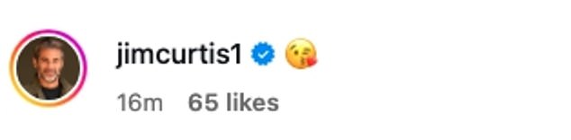 Curtis commented on the snap with a kissing face emoji