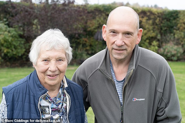 Pictured: Mother and son Carol and Jeremy Hammond. Carol, 82, said it reminded her husband of a ruined Norman castle in North Yorkshire