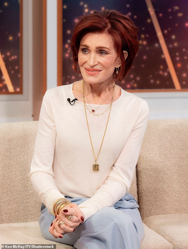 Sharon (pictured in 20223) admitted she had been 'carried through' by those around her, adding she was 'still finding her footing' after losing her husband of 43 years