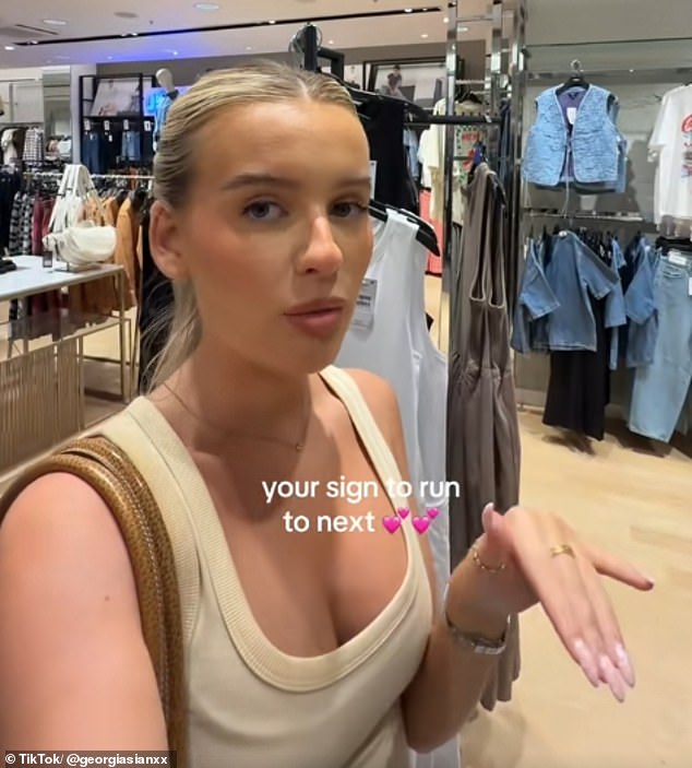 Influencer Georgia Sian (pictured), who boasts over 100 thousand followers, told her followers to 'Run to Next'