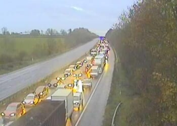 M1 motorway closed in BOTH directions after collision involving two lorries and fire with commuters facing severe delays