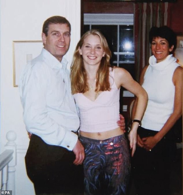 Andrew, Virginia Giuffre and sex trafficker Ghislaine Maxwell in a photo reportedly taken in 2001, when Giuffre was 17 years old
