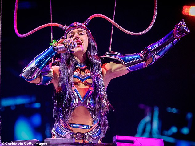 Katy appeared carefree despite her ex's bizarre claims and oozed confidence as she strutted her stuff belting out her biggest hits