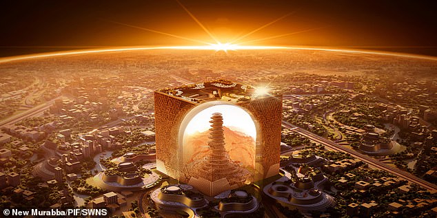 Also delayed is the world's largest downtown district, New Murabba in Riyadh (pictured)