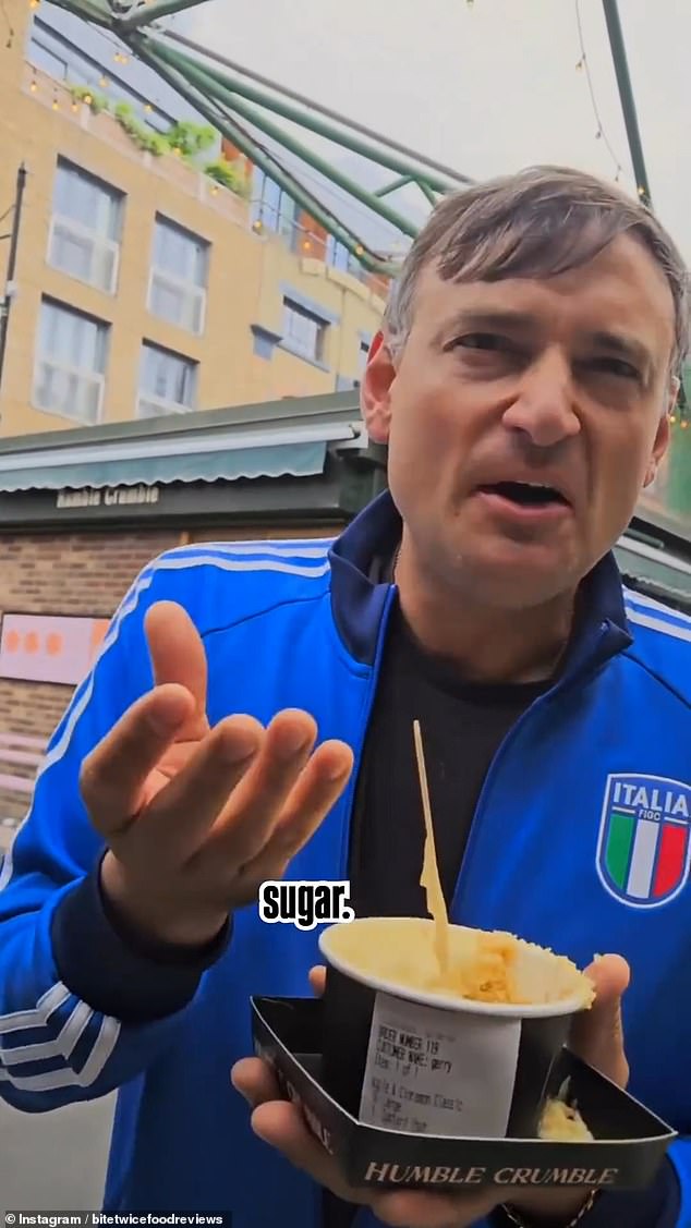 Despite being asked to leave, Mr Guercio (pictured) believes content creators like himself are 'bringing queues' to the market, one of the most visited attractions in the capital