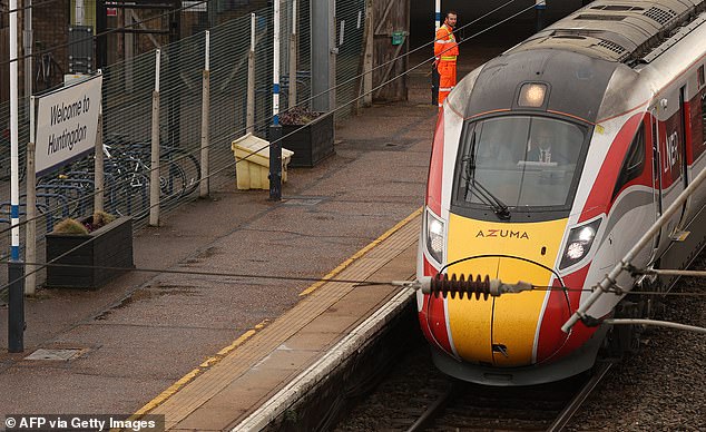 Williams is accused of going on a knife rampage on the high-speed 6.25pm LNER service from Doncaster to London's King's Cross, where he allegedly attempted to murder 10 other people (Pictured: The train the attacks took place on)