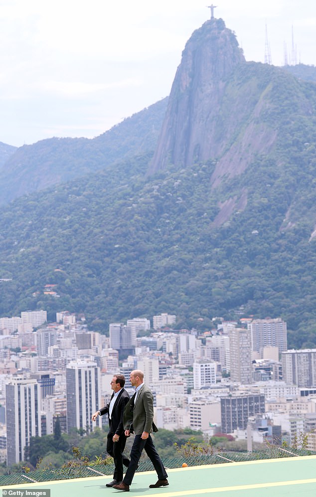 William was greeted by a local band, Trio Julio, before being given a tour of the sights and posing for a photograph with the famous Christ the Redeemer statue behind him