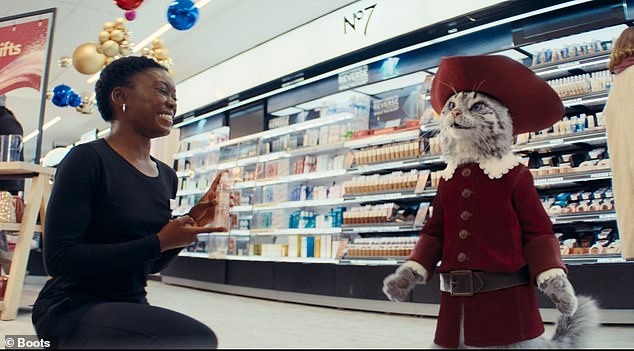 Puss's adventurous mission continues when he spots a Boots superstore - perfect for all his gifting needs.