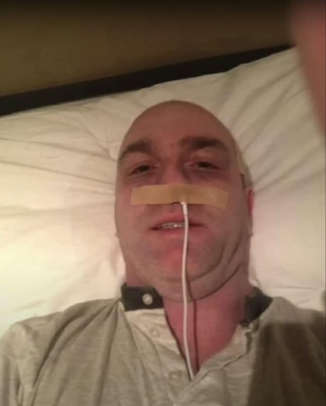 An image, said to have been sent to his victims, appeared to show him with medical 'tubes' in his nose - but it seems to be an iPhone cable on further inspection