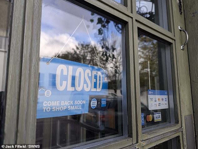 A sign on the outside of the restaurant now reads that it has closed, adding 'come back soon to shop small'