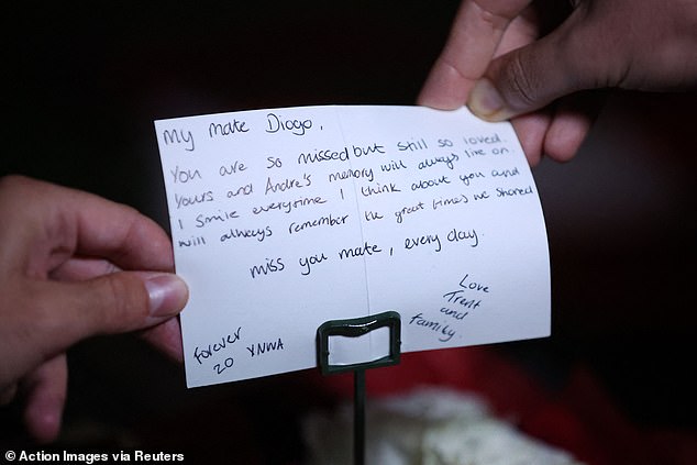 Alexander-Arnold left a heartbreaking message to ex-Liverpool team-mate Diogo on Monday