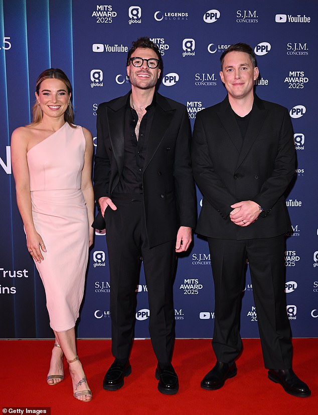 Capital Breakfast Radio presenters Sian, Jordan North and Chris Stark looked in good spirits as they posed together at the bash