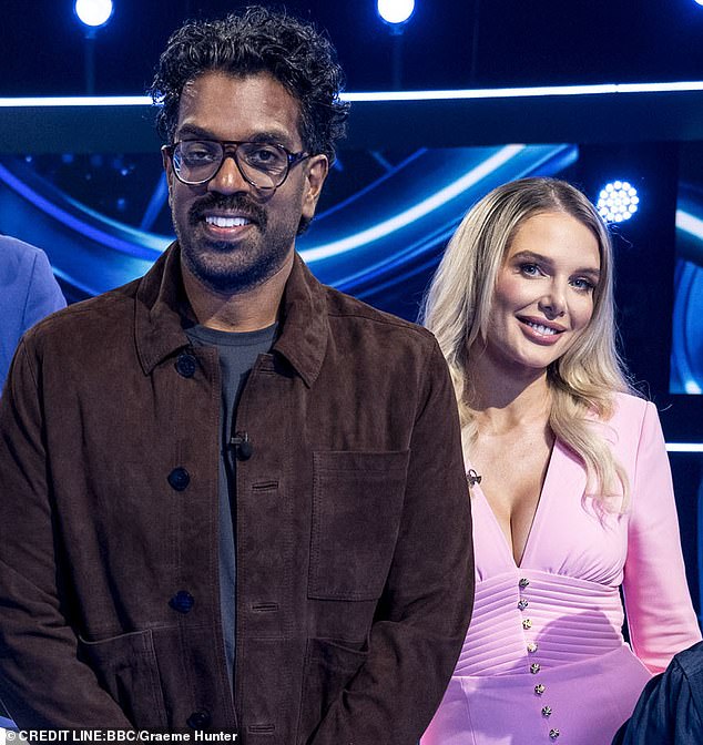 The actress, 35, left her fellow contestants baffled as host Romesh Ranganathan (L) asked her to identify which month matched the surname of a legendary Top Gear presenter