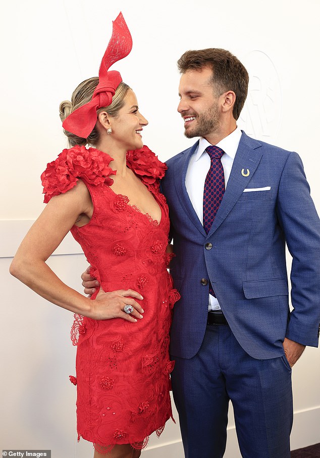MELBOURNE, AUSTRALIA - NOVEMBER 04: Michelle Payne and Gabriel Ribeiro pose for a photo during 2025 Melbourne Cup Day at Flemington Racecourse on November 04, 2025 in Melbourne, Australia. (Photo by Sam Tabone/Getty Images)