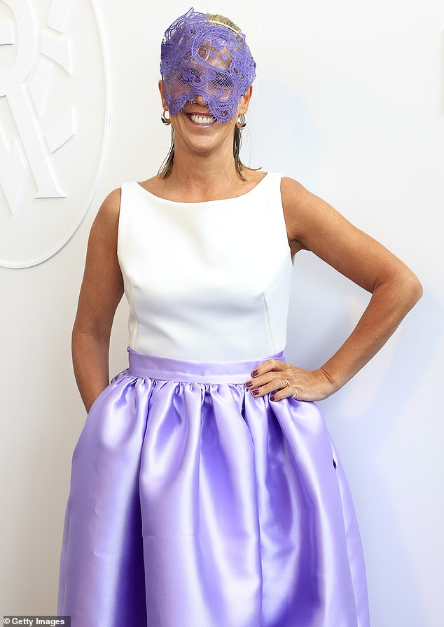 MELBOURNE, AUSTRALIA - NOVEMBER 04: Kylie Rogers poses for a photo during 2025 Melbourne Cup Day at Flemington Racecourse on November 04, 2025 in Melbourne, Australia. (Photo by Sam Tabone/Getty Images)