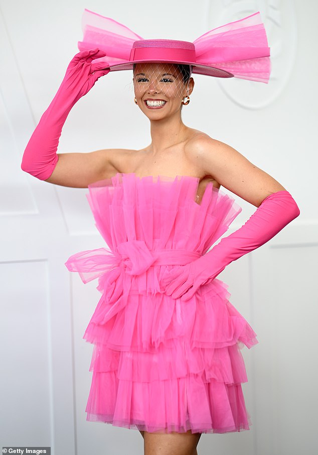 MELBOURNE, AUSTRALIA - NOVEMBER 04: Hannah McKnight poses for a photo during 2025 Melbourne Cup Day at Flemington Racecourse on November 04, 2025 in Melbourne, Australia. (Photo by Wendell Teodoro/Getty Images)