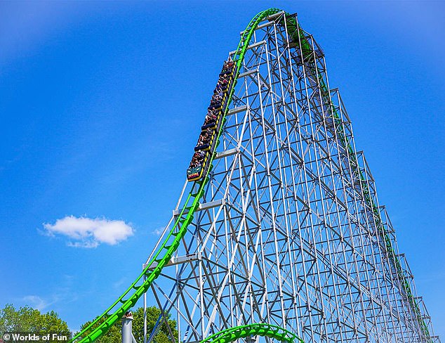 The Mamba stands at a daunting 208 ft at its highest point, which is the first hill (pictured)