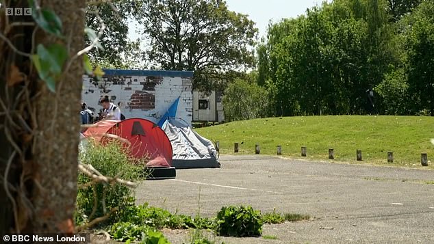 Mini 'tent cities' have previously been seen springing up in Hillingdon