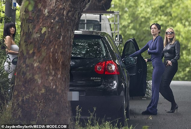 Bianca was seen getting into the car as she joined her lookalike sister and mother on the rare family outing
