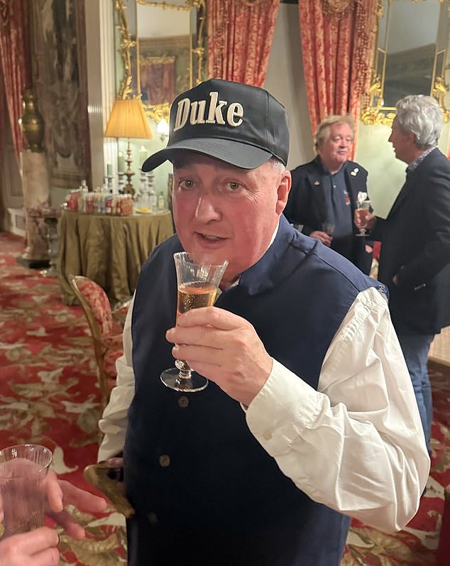The 11th Duke of Rutland, David Manners, 66, in a self-styled baseball cap