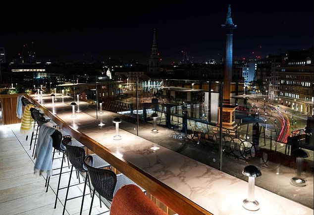 The rooftop has views of Nelson's Column and Trafalgar Square, making it a hotspot for tourists