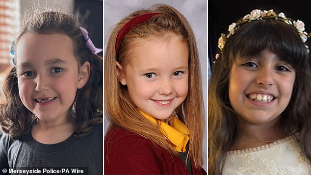 (L-R) Bebe King, six, Elsie Dot Stancombe, seven, and Alice da Silva Aguiar, nine, were all murdered in the atrocity on July 29, 2024