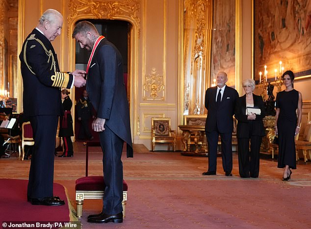 Sir David was receiving the one medal that famously eluded him during a trophy-laden 21-year career and beyond