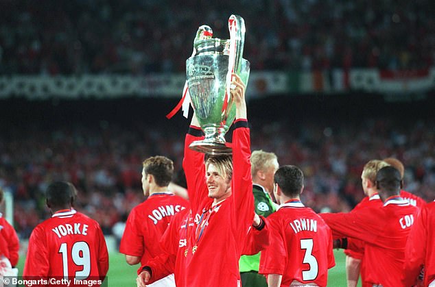 The legendary midfielder enjoyed huge success at Manchester United, where he won the European Cup in 1999 (pictured) before moving onto Real Madrid