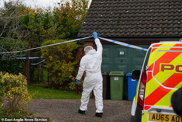 Forensics teams have been combing the four-bedroom detached house for evidence