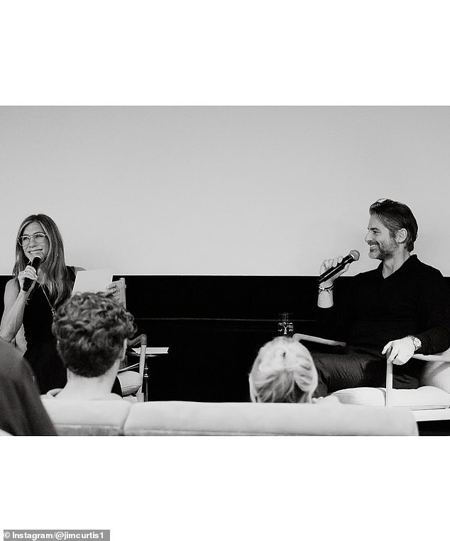 The duo looked every bit the perfect match as they spoke to a crowd