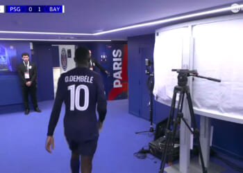 Ousmane Dembele storms straight down tunnel as he's forced off seconds after PSG star's goal disallowed