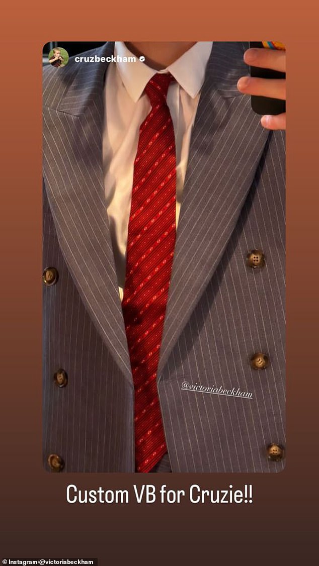 It's not the first time Victoria has teased a potential foray into men's fashion, as she seemed to hint at a soft launch in June last year when she designed a suit for their youngest son, 20-year-old Cruz