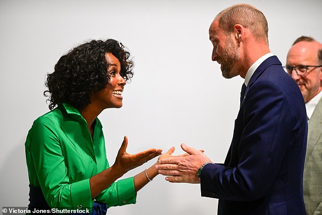Prince William also greeted Brazilian TV presenter Maria Julia 'Maju' Coutinho - the first Black woman to anchor a primetime national newscast in Brazil