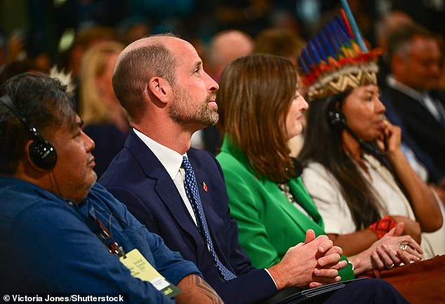 Prince William listens during the United for Wildlife Summit at Pier Maua, Rio de Janeiro
