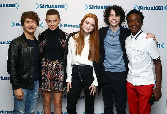 The sci-fi horror made Gaten and his co-stars Millie Bobby Brown, Sadie Sink, Finn Wolfhard and Caleb McLaughlin (L-R in 2017) household names, before they had even reached high school