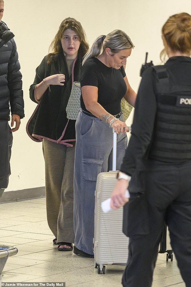 Heavily pregnant teenage suspected drugs mule Bella Culley arrives back in the UK at Luton airport
